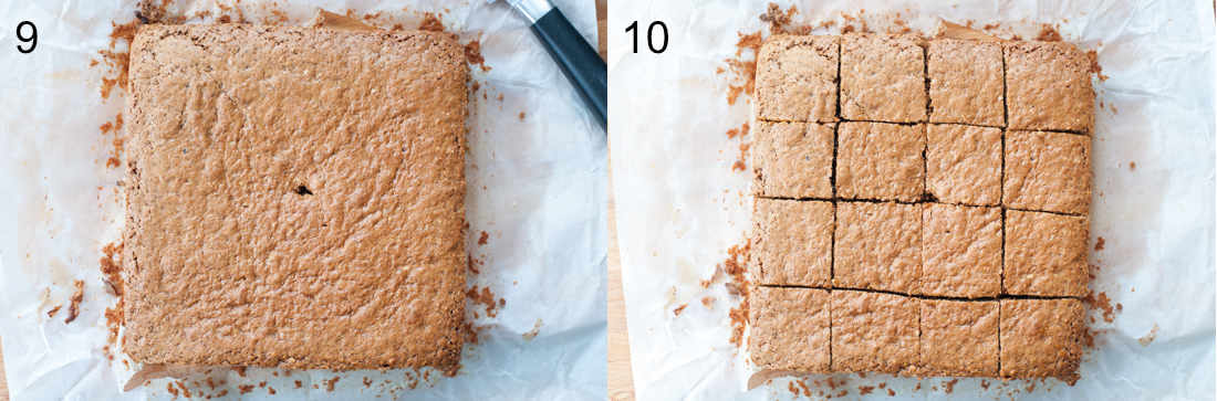 Gingerbread squares preparation steps