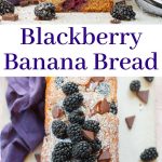 Blackberry banana bread pinnable image.