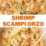 Shrimp scampi orzo pinnable image.