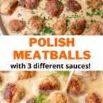 Polish meatballs pinnable image.