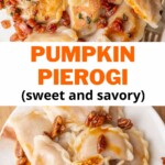 Pumpkin pierogi pinnable image.