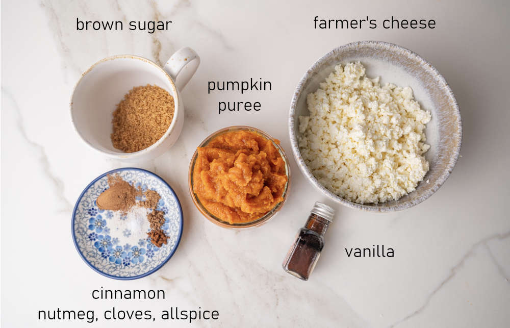 Lebeled sweet pierogi filling ingredients.